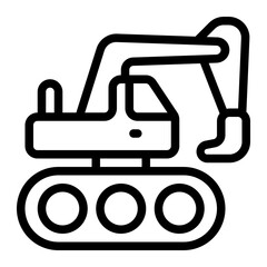 Excavator Line Icon