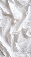 Obraz premium Close-up of crumpled white fabric texture.