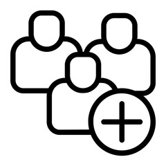 Group Icon with Plus Line Icon
