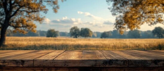 Rustic wood autumn field display