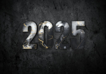 3d Rendering Illustration of a fancy marble 2025 design.