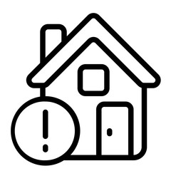 House with Exclamation Line Icon