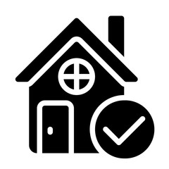 House with Check Mark Solid Icon