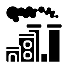 Industrial Chimney Solid Icon