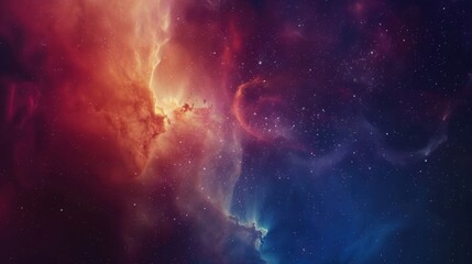 Fototapeta premium a cosmic galaxy abstract with swirling stars and nebula clouds, No objects, white space in the center of the page for text