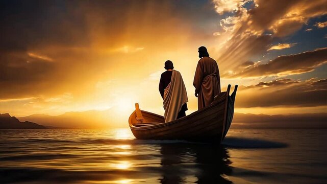 Focused Shot of Skeptical Scribes Hearing Jesus� Words