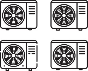silhouette vector of a minimalistic air conditioner unit.
