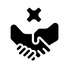 Obraz premium No Handshake Solid Icon