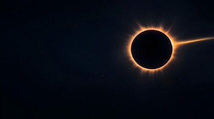 Obraz premium Stunning Solar Eclipse Dramatically Blocks Sunlight Behind Dark Planetary Silhouette in Cosmic Landscape