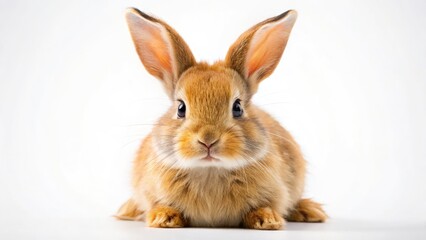 Obraz premium Pure white Easter bunny, beautifully isolated on white background; ideal spring stock photo.