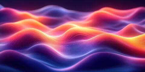 Fototapeta premium Abstract Vibrant Waves of Light and Color Digital Art Landscape