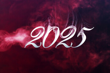 3d rendering illustration of a bloody smoky 2025 design