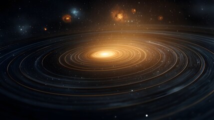 Fototapeta premium Stunning Nebula with Swirling Clouds in a Beautiful Planetary System in Outer Space