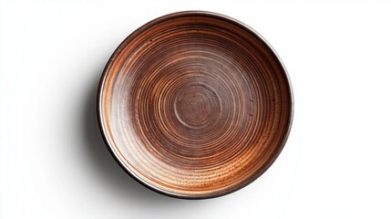 Empty ceramic round plate isolated on white background