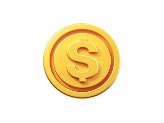 Obraz premium 3D icon with blank white background,fast,gold coin Minimalist cartoon design.3D render object,vector stock