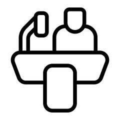 Obraz premium Person Speaking Podium Line Icon