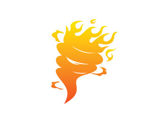Fire tornado symbol. rotating fire illustration