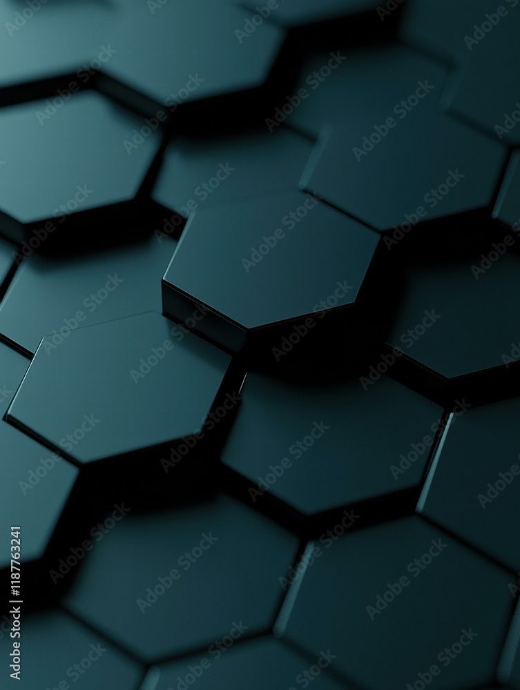 Poster abstract hexagonal pattern. ai.