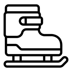 Ice skate outline icon representing gear for ice skating and winter sports