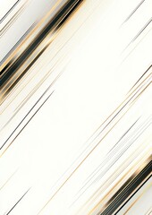 Abstract diagonal lines, gold, white background, motion blur, design template