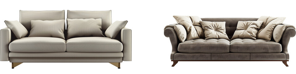 Obraz premium Two couches with pillows on them