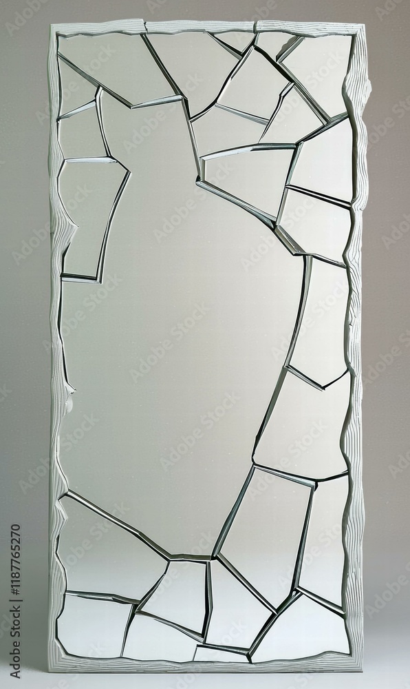 Poster a fragmented mirror with a unique frame. ai.