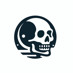 cool skull logo image vector