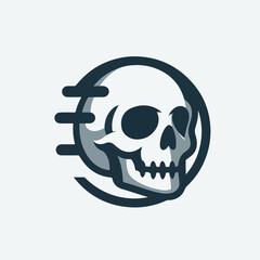 cool skull logo image vector