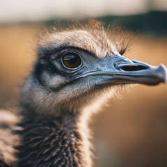 Ostrich Closeup View