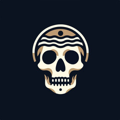 cool skull logo image vector