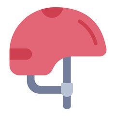 Skater helmet flat icon representing protective gear for safe skateboarding