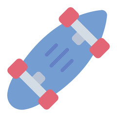Penny board flat icon representing a small and lightweight skateboard