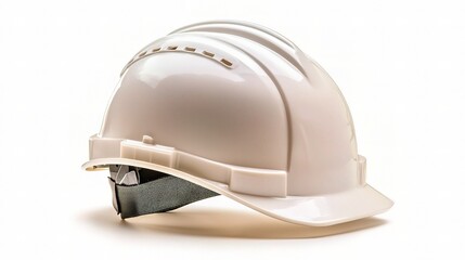 Fototapeta premium White Safety Helmet Isolated on White Background Perfect for Construction