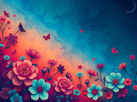 abstract floral background AI