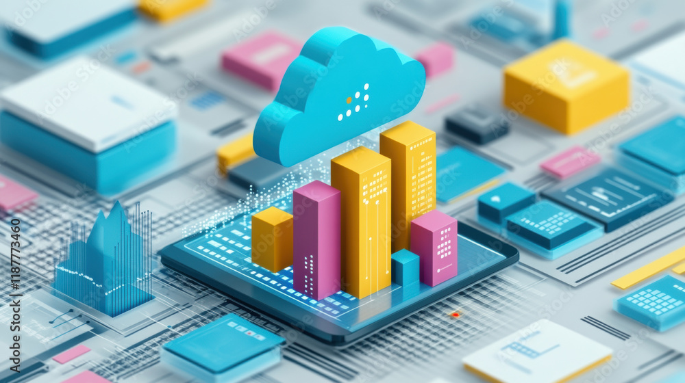 Aufkleber cloud memory, a detailed 3d model of a cloud hovering above a user, designed for high fidelity visua