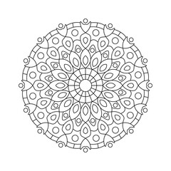 circular lace mandala art pattern design for coloring page