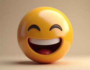 Fototapeta premium Giggle-inducing 3D Render of a Joyful Smiley Face