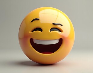 Fototapeta premium Giggle-inducing 3D Emoji: A Rendering of Unbridled Joy