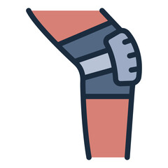 Kneepad filled line icon representing protective gear for safe skateboarding