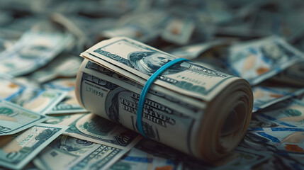 
A roll of hundred-dollar bills