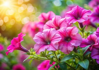 Pink Petunia Garden Bokeh Photography - Stunning Floral Macro Images