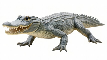 Obraz premium Isolated Crocodile Figure on White Background for Creative Use