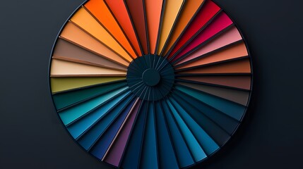 Vibrant Color Wheel Displaying Various Shades for Artistic Inspiration and Design Projects