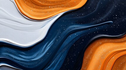 Obraz premium Striking Composition of Contrasting Acrylic Paint, Rich Textures with Vibrant Colors and Fluid Patterns