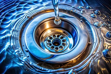Stainless Steel Sink Drain Hole Close Up - Vertical Video - Architectural Photography