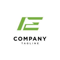 Letter E Golf flag Logo Icon Vector