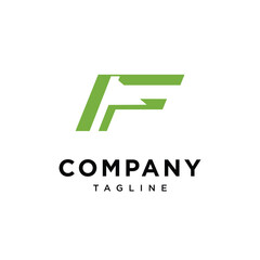 Letter F Golf flag Logo Icon Vector
