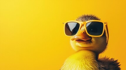 Stylish Duck in Yellow Sunglasses