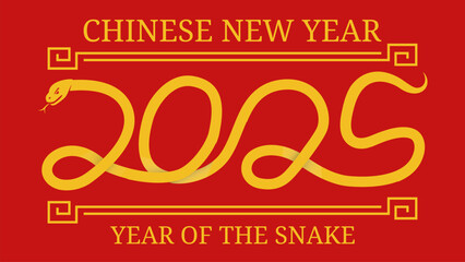 Happy Chinese New Year 2025, Lunar New Year 2025, 2025 Snake Vector Art, Icon, Logo