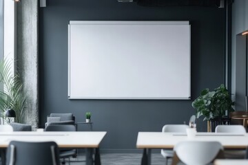 Blank whiteboard in modern office meeting room (1)